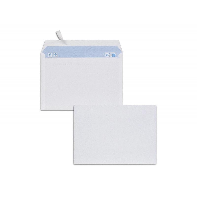 Enveloppes blanches c5 80g adhesives pefc eco 162x229mm boite de 500 unites