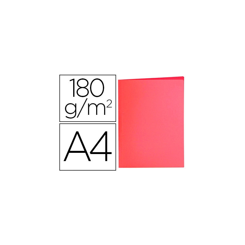 Chemise liderpapel papier cartonne 180g/m2 310x230mm document a4 coloris rouge pastel