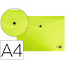 Pochette enveloppe liderpapel polypropylene 180 microns a4 97x210mm 50f fermeture bouton jaune fluo opaque
