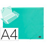 Chemise liderpapel polypropylene dos flexible a4 210x297mm 4/10e 3 rabats 100f elastique vert pomme opaque