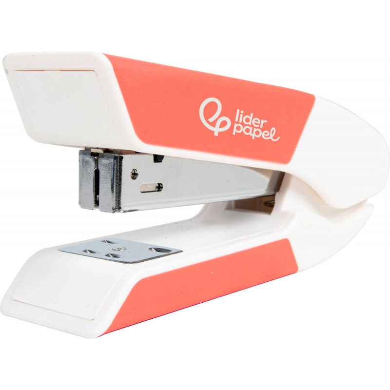 Agrafeuse bureau liderpapel 35x65x130mm 20 feuilles agrafes 26/6 1000 agrafes coloris corail