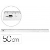 Regle liderpapel plastique incassable transparent 50 cm