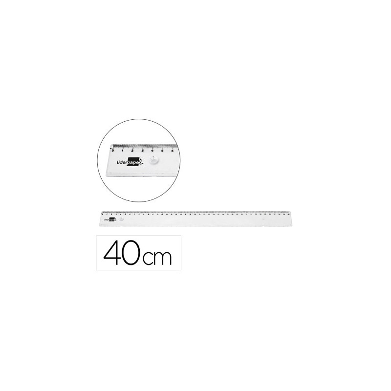 Regle liderpapel plastique incassable transparent 40 cm