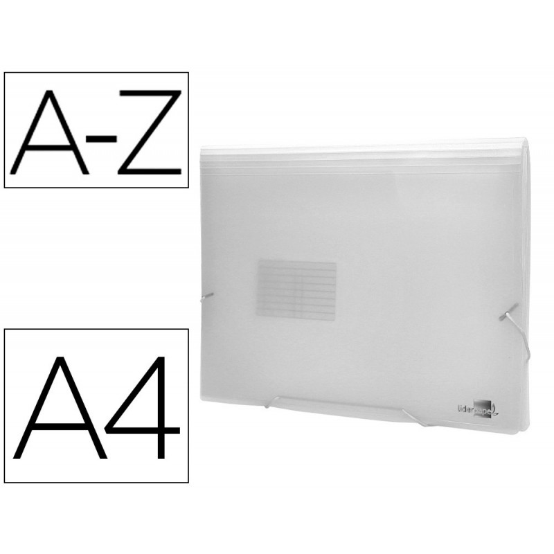 Trieur liderpapel polypropylène a4 210x297mm 700 microns 13 compartiments fermeture élastique transparent