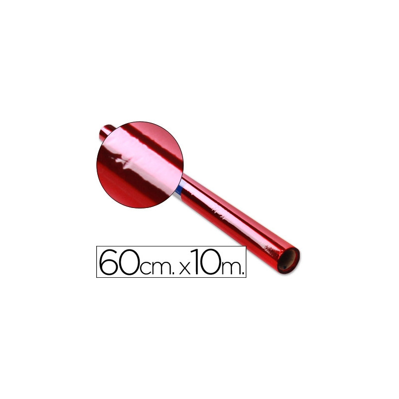 Papier cellophane liderpapel coloris rouge rouleau 0.60x10m