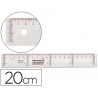 Règle liderpapel graduation verticale horizontale 20cm bord biseauté gamme cristal transparente économique