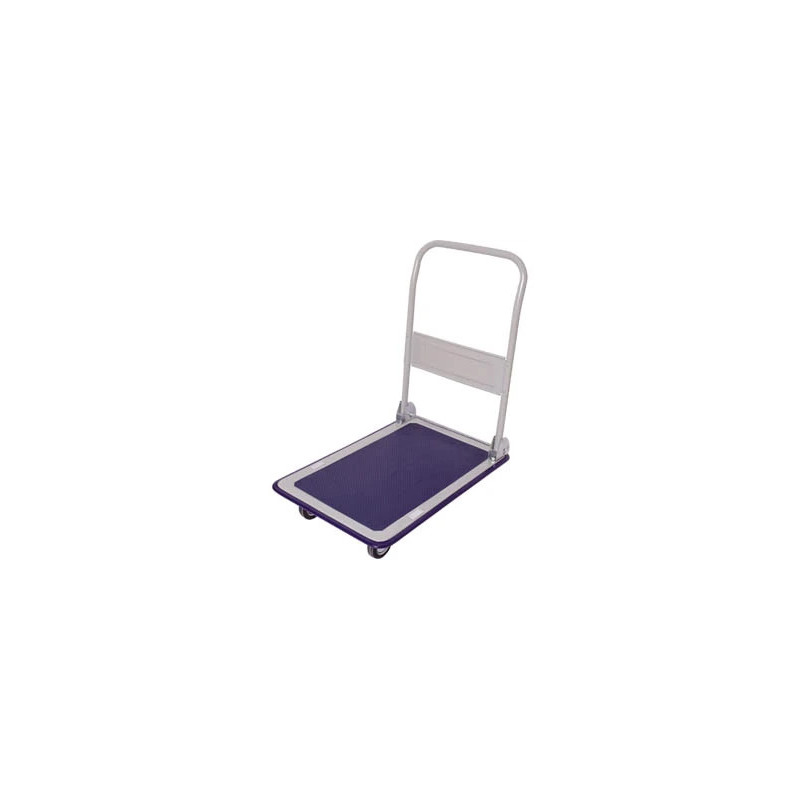 Chariot pliant 4 roues dossier rabattable plateforme tapis antidérapant charge maximale 150kg 9.1kg