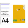 Bloc-notes liderpapel encollé a4 210x297mm 50f 60g/m2 ligné marge feuilles jaunes
