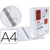 Classeur kangourou liderpapel 4 anneaux 40mm 283x320mm document a4 plastique dos 68mm coloris blanc