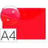 Pochette enveloppe liderpapel polypropylène 180 microns a4 297x210mm fermeture velcro coloris rouge