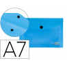 Pochette enveloppe liderpapel polypropylène 180 microns a7 105x74mm 50f fermeture bouton résistant transparent bleu