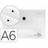 Pochette enveloppe liderpapel polypropylène 180 microns a6 148x105mm 50f fermeture bouton transparent