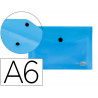 Pochette enveloppe liderpapel polypropylène 180 microns a6 148x105mm 50f fermeture bouton transparent bleu