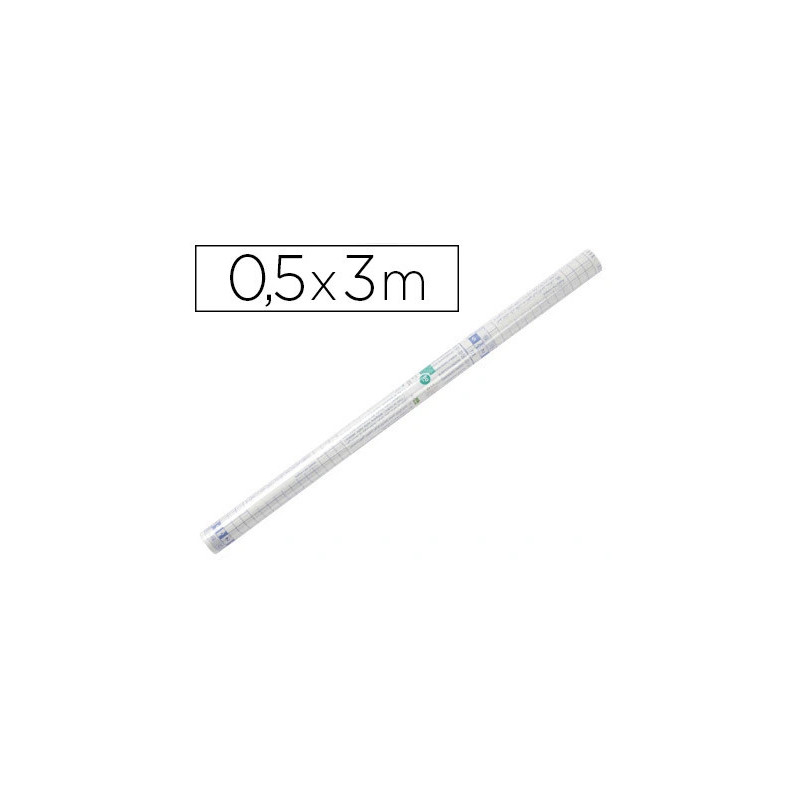 Couvre-livres liderpapel adhésif repositionnable 0.5x3m rouleau plastique 80 microns