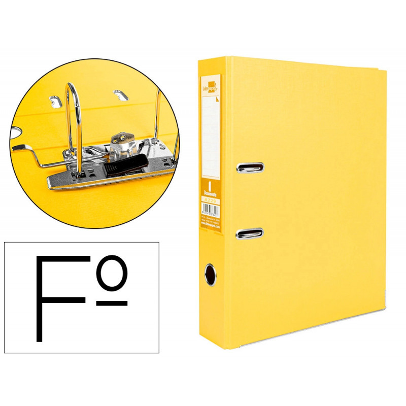 Classeur levier liderpapel documenta a4+ carton remborde dos 75mm rado metallique coloris jaune