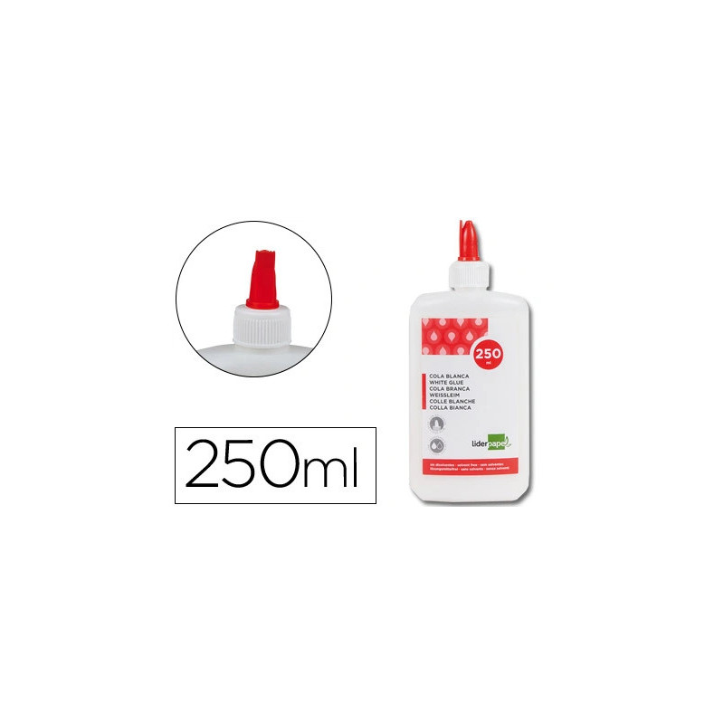 Colle vinylique liderpapel blanche travaux manuels papier autres matériaux rapide adhérence sans solvant pot 250ml