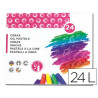 Crayon cire liderpapel 75mm diamètre 12mm taille-crayons et porte-crayons offerts coloris brillants boîte 24 unités