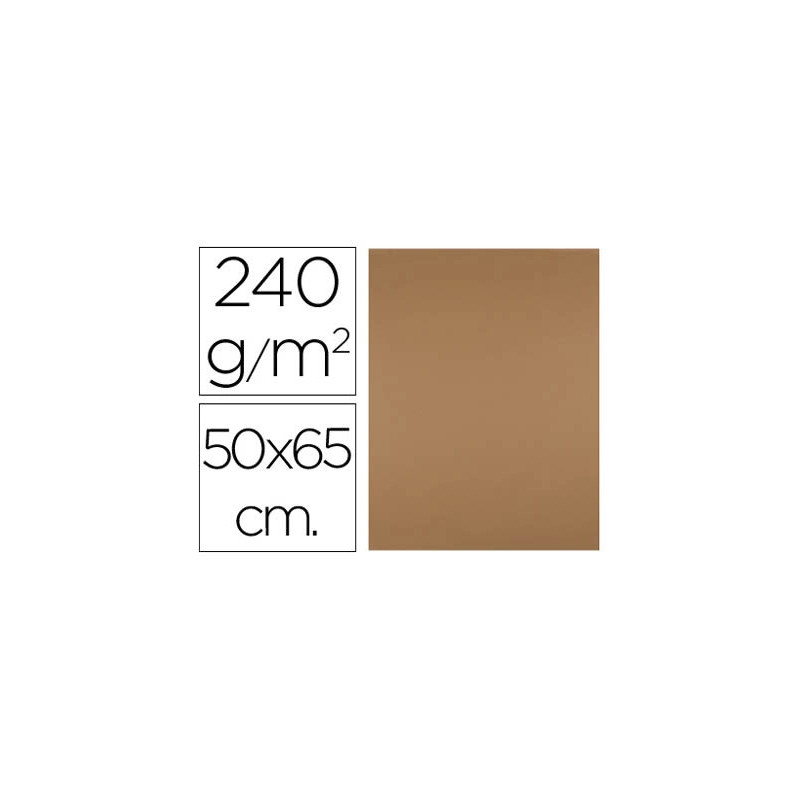 Papier cartonne liderpapel 50x65cm 240gr coloris marron clair paquet 25 feuilles