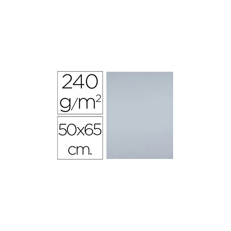 Papier cartonne liderpapel 50x65cm 240gr coloris gris paquet 25 feuilles