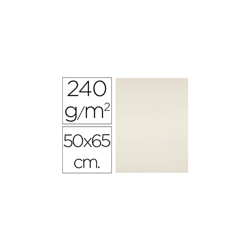 Papier cartonne liderpapel 50x65cm 240gr coloris creme paquet 25 feuilles