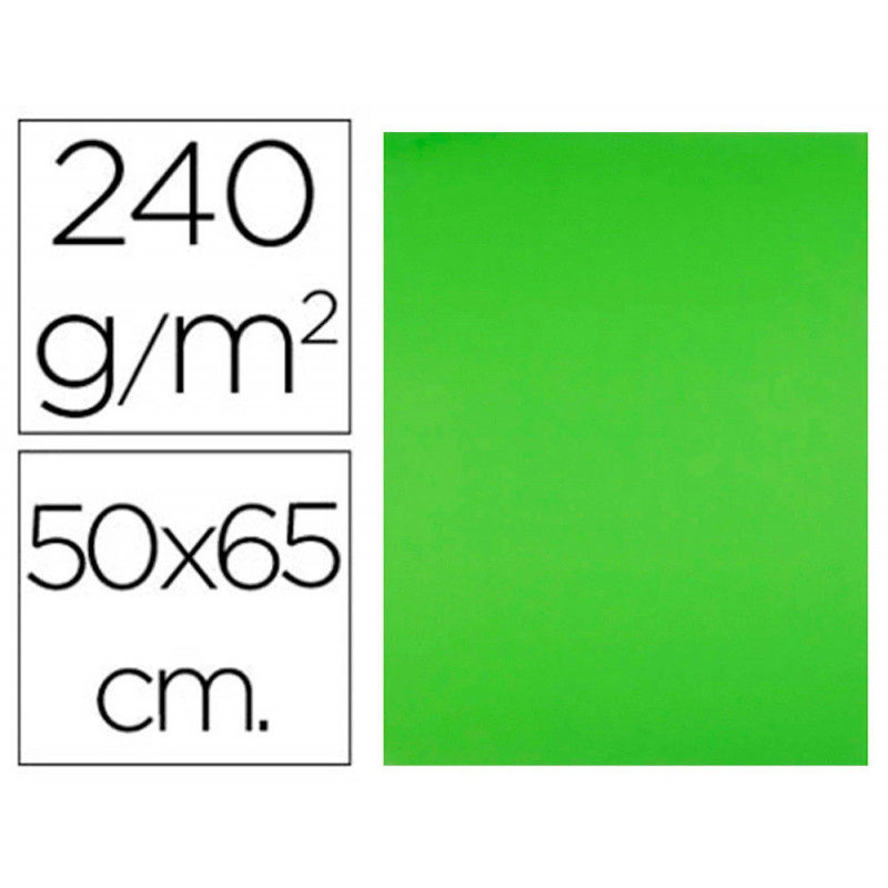 Papier cartonne liderpapel 50x65cm 240gr coloris vert herbe paquet 25 feuilles