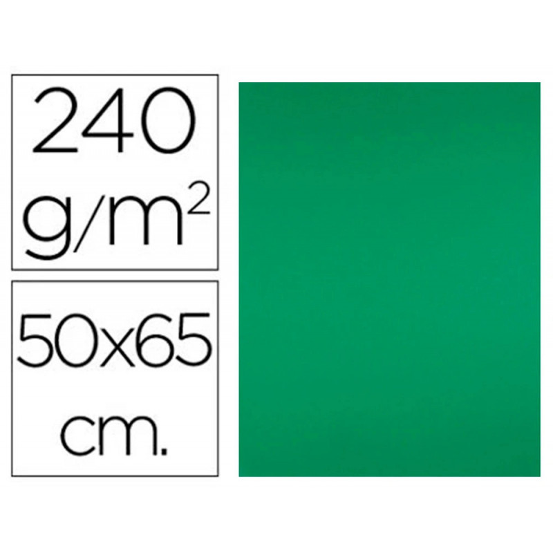 Papier cartonne liderpapel 50x65cm 240gr coloris vert noel paquet 25 feuilles