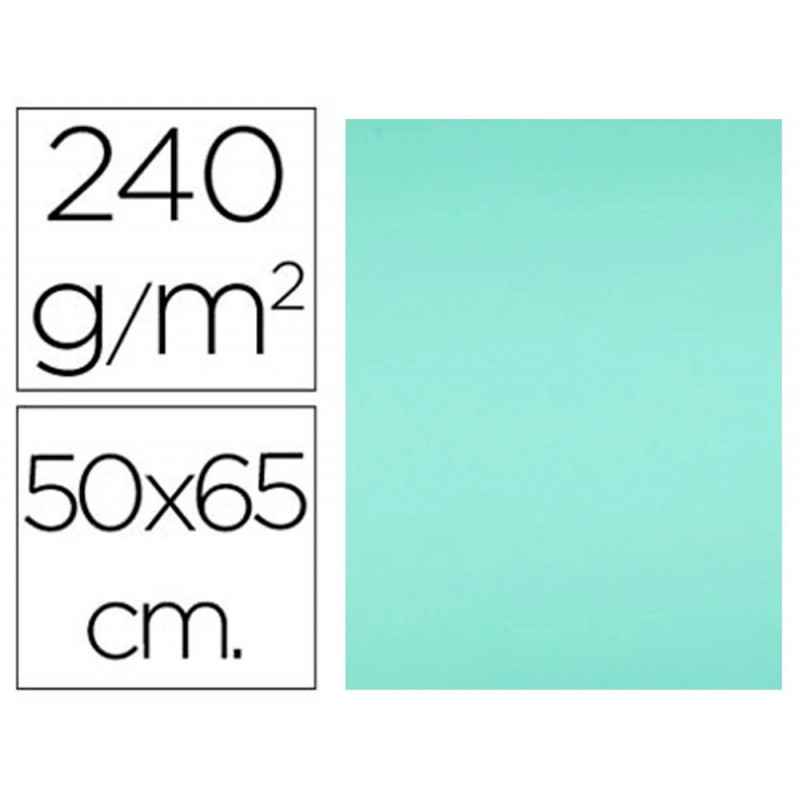 Papier cartonne liderpapel 50x65cm 240gr coloris vert paquet 25 feuilles