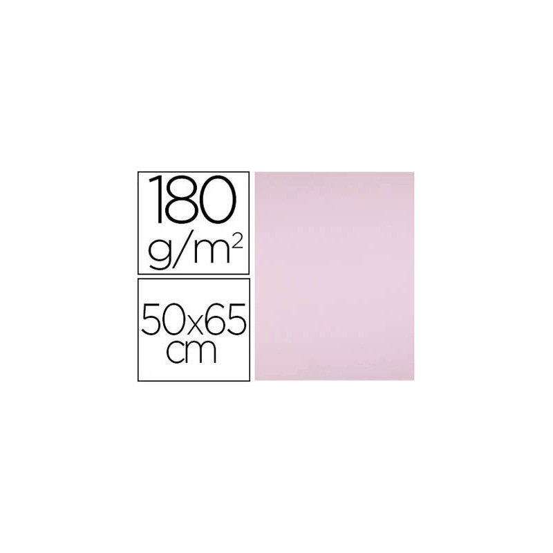 Papier cartonne liderpapel 50x65cm 180gr coloris rose paquet 25 feuilles