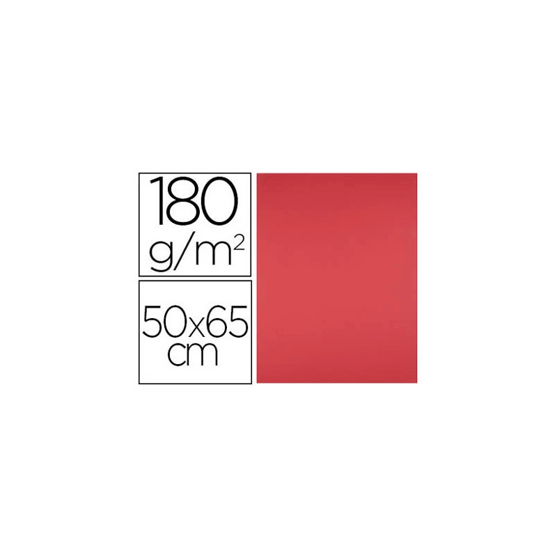 Papier cartonne liderpapel 50x65cm 180gr coloris rouge paquet 25 feuilles