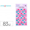 Autocollants imaginovo coeurs magic dreams en relief 190x105 mm sous blister