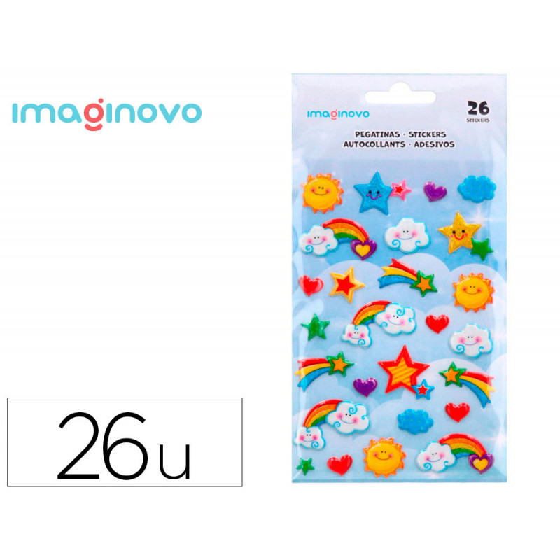 Autocollants imaginovo arc en ciel magic dreams en relief 190x105 mm sous blister