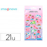 Autocollants imaginovo licornes magic dreams en relief 190x105 mm sous blister