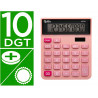 Calculatrice de bureau liderpapel xf20 10 chiffres solaire et piles 127x105x24 mm coloris rose