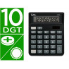 Calculatrice de bureau liderpapel xf20 10 chiffres solaire et piles 127x105x24 mm coloris noir