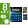 Calculatrice de bureau liderpapel xf16 8 chiffres solaire et piles 127x105x24 mm pr sentoir de 10u