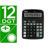Calculatrice de bureau liderpapel xf39 12 chiffres solaire et piles 190x140x32mm coloris noir