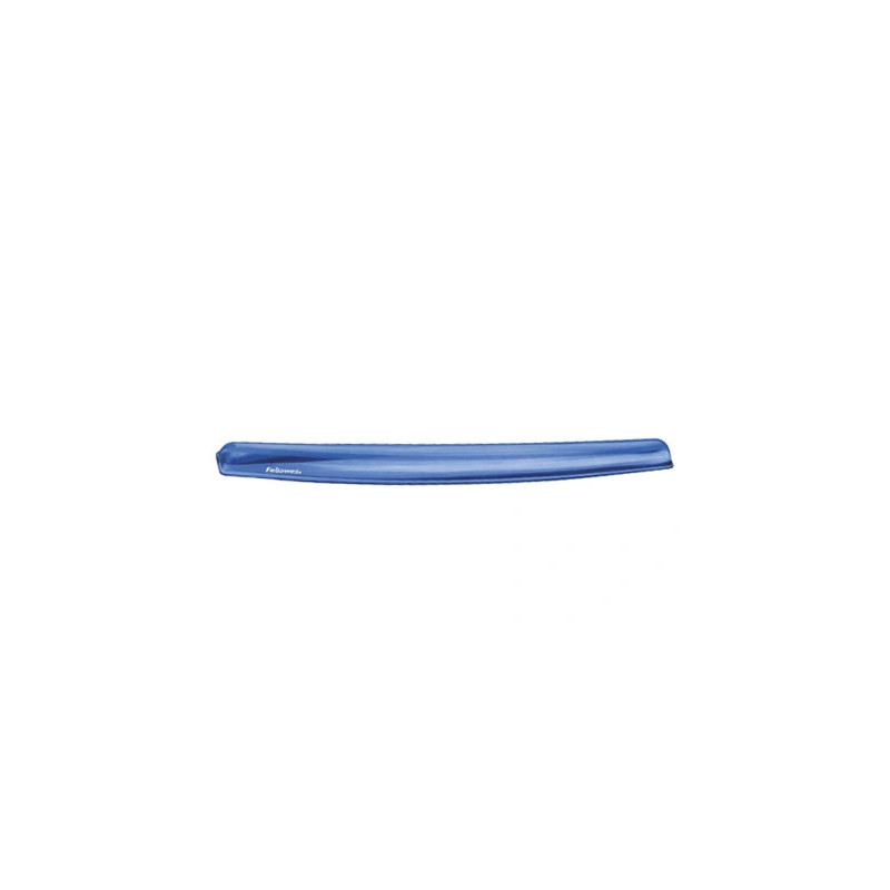 Repose-poignets fellowes gel crystal pour claviers polyuréthane coloris bleu transparent