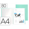 Protege-documents liderpapel polypropylene couverture flexible 80 pochettes fixes a4 220x297mm vert pomme