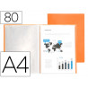 Protege-documents liderpapel polypropylene couverture flexible 80 pochettes fixes a4 220x297mm orange fluo
