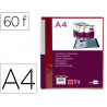 Protege-documents liderpapel personnalisable kangourou polypropylene 60 pochettes fixes a4 coloris rouge
