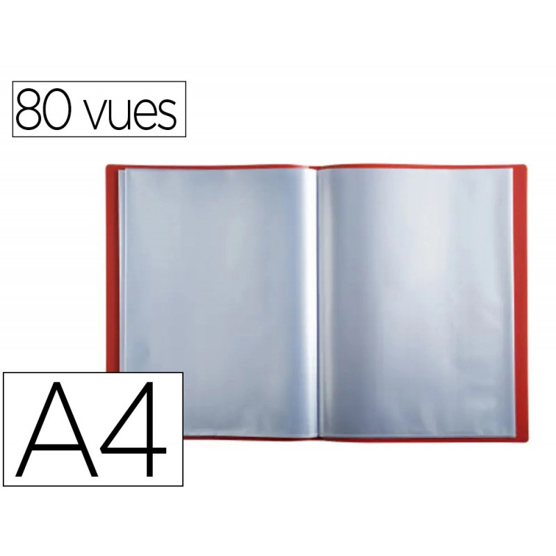Protege documents exacompta a4 couverture polypro souple mate 80 vues grainees anti reflet coloris rouge