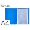 Protege documents exacompta a4 couverture polypro souple mate 80 vues grainees anti reflet coloris bleu