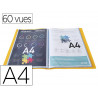 Protege documents exacompta a4 couverture polypro souple mate 60 vues grainees anti reflet coloris jaune