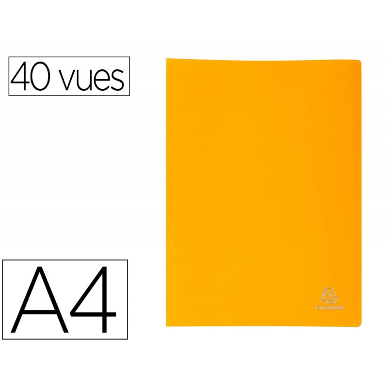 Protege documents exacompta a4 couverture polypro souple mate 40 vues grainees anti reflet coloris jaune