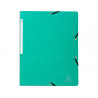 Chemise exacompta sans rabat carte lustrée 4,5/10e a4 24x32cm étiquette dos élastique coloris vert
