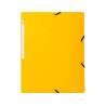 Chemise exacompta sans rabat carte lustrée 4,5/10e a4 24x32cm étiquette dos élastique coloris jaune