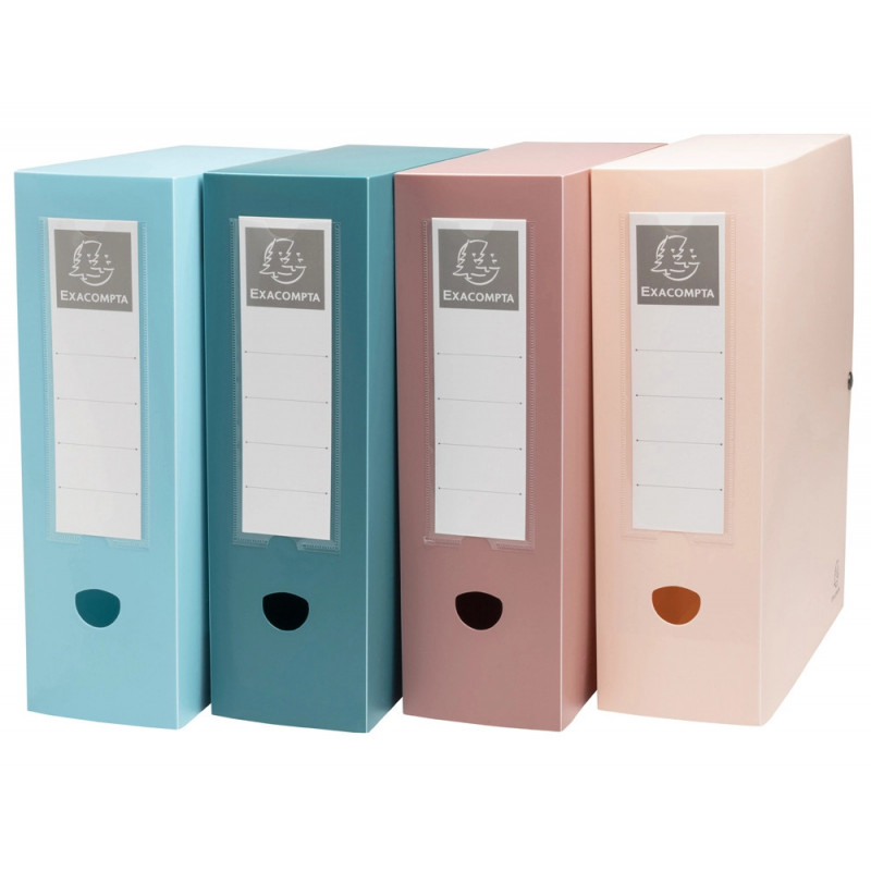 Boite classement exacompta skandi a4 pp recycle fermeture pression dos 100mm coloris assortis