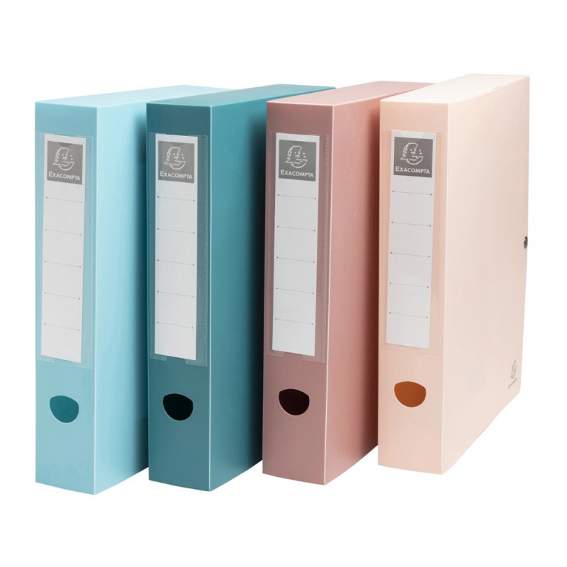 Boite classement exacompta skandi a4 pp recycle fermeture pression dos 60mm coloris assortis