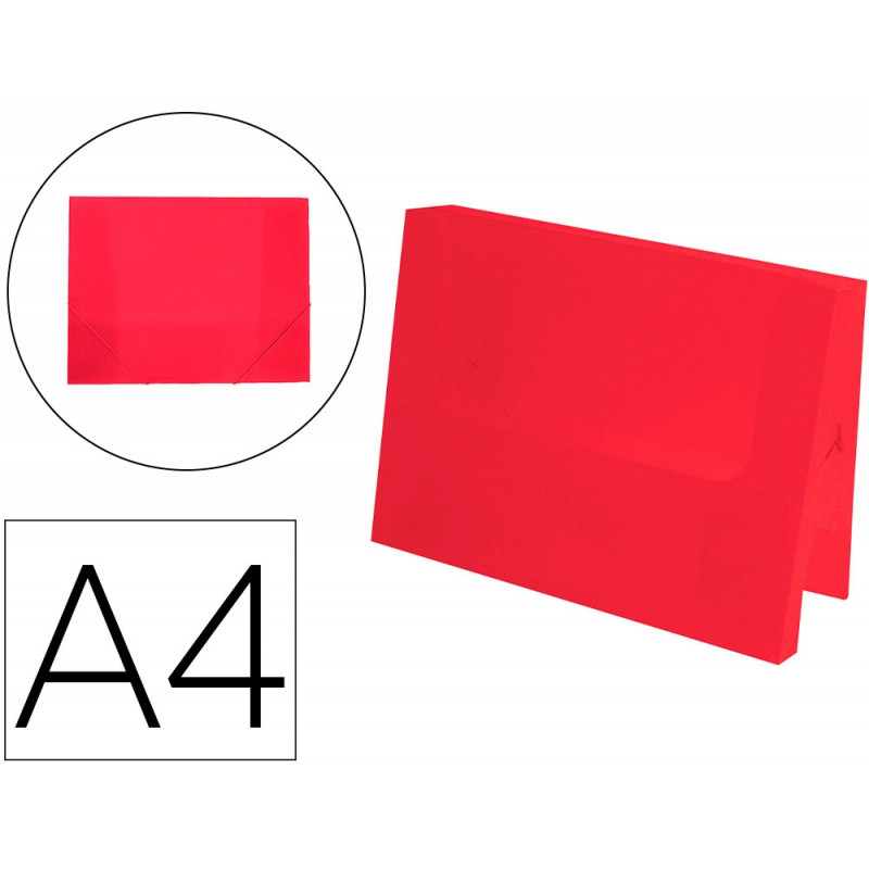 Boite classement liderpapel polypropylene 750 microns dos rigide 50mm a4 210x297mm coloris rouge translucide