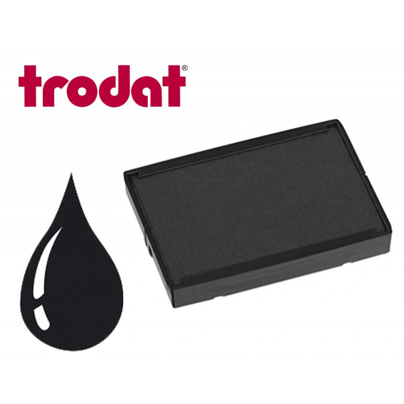 Cassette encrage trodat 6/4929b pour tampon encreur printy 4929/4729 taille empreinte 75x 8mm coloris noir